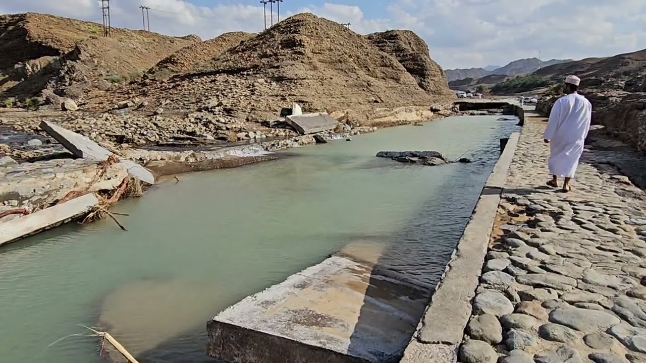 اضرار  كبيره احدثها الفيضان التاريخي لسيل وادي حيبي بعد منخفض المطير | 17/4/2024