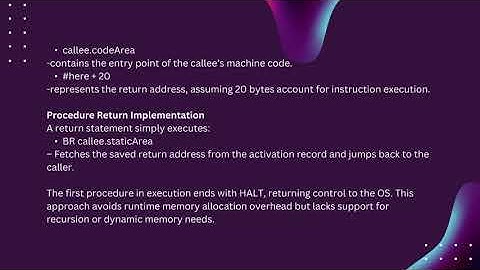 Static and Stack Allocation - Compiler Design