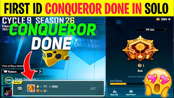 SOLO TPP : DAY - 6 😍 FIRST ID REACH CONQUEROR IN SOLO 🔥|| SOLO CONQUEROR RANK PUSH TIPS & TRICKS ✅