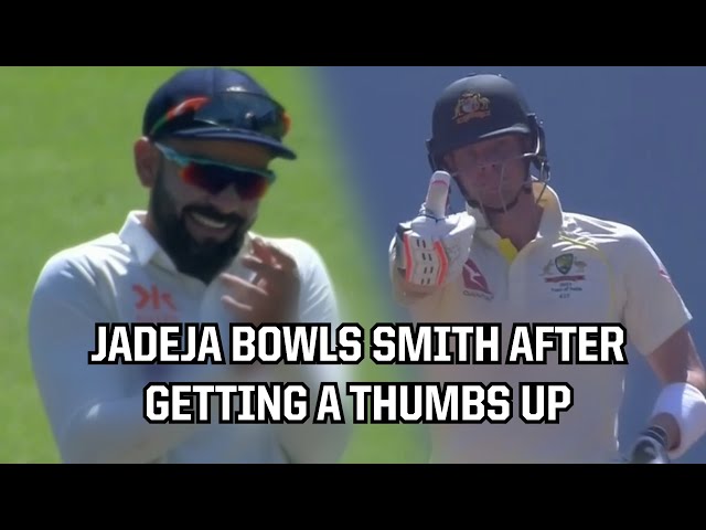 Steve Smith gives bowler thumbs up then gets bowled out, a breakdown