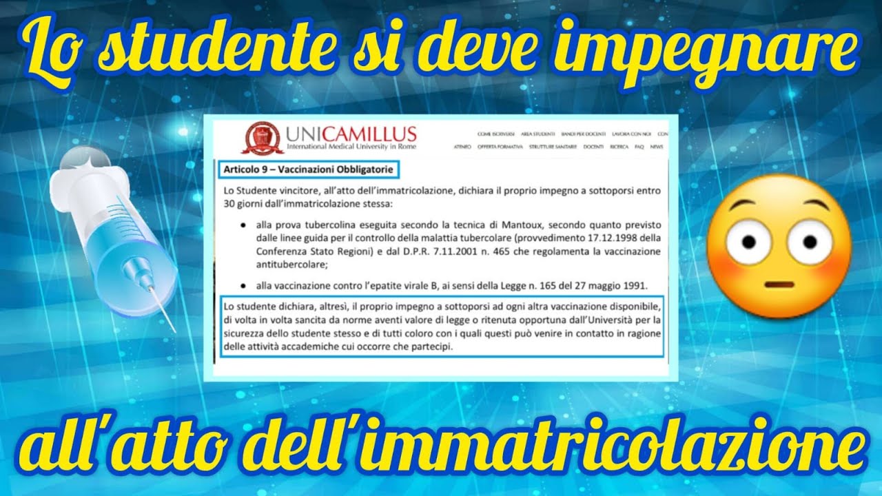 Unicamillus Opinioni Negative All'Unicamillus vaccinazioni obbligatorie per gli studenti! - YouTube