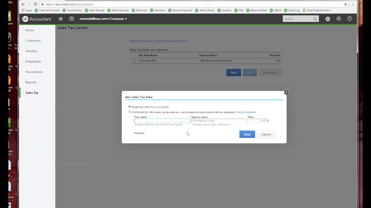 Adding a New Sales Tax Rate in QuickBooks YouTube
