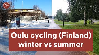 Winter vs summer cycling in Oulu (Finland)