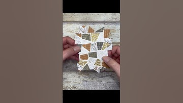 Easy Mosaic Card with Paper Scraps #shorts #diy #papercrafting #embossingtechnique #paperscraps