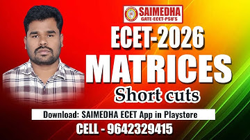 ECET-2026 II MATRICES - MATHS II SHORT CUTS