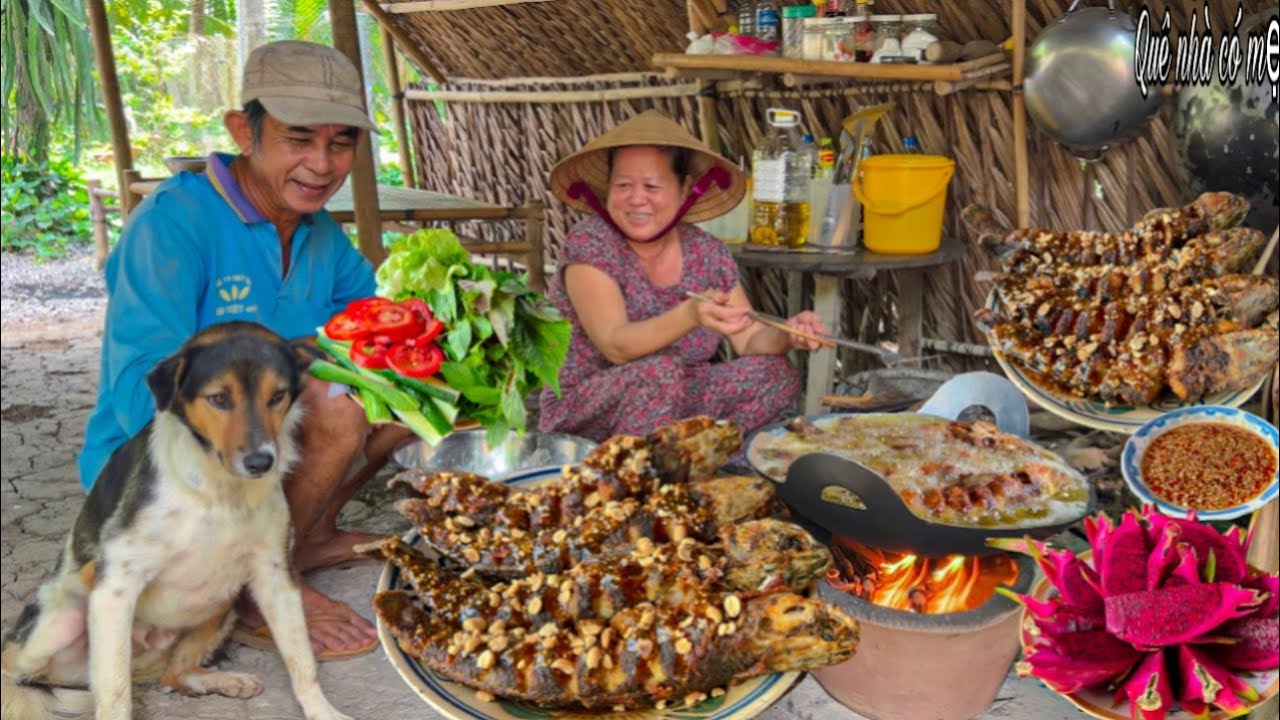 Cá Lóc Quay Me Da Giòn | Món Ngon Gia Đình Quê Cha Vào Bếp Nấu Ăn Cùng Mẹ || Dad cooks with mom