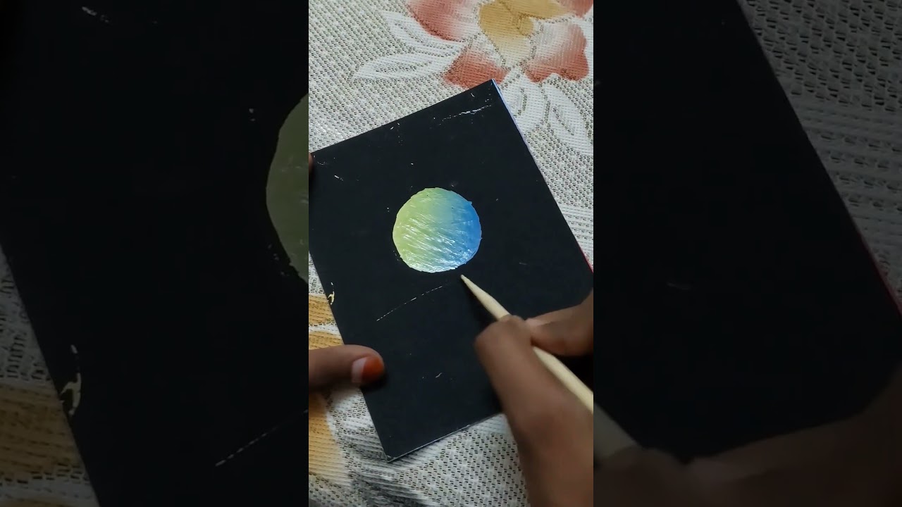 First time using scratch book. drawing scenery 