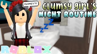 Clumsy Girl’s Night Routine ( Roblox Bloxburg Skit )