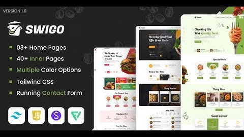 Mẫu HTML Template Nhà Hàng Đồ Ăn Nhanh Fast Food And Restaurant HTML Template - Swigo