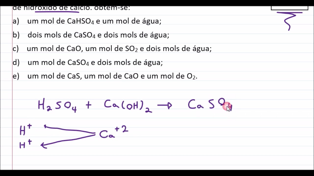 Quando um mol de ácido sulfúrico reage exatamente com um mol de