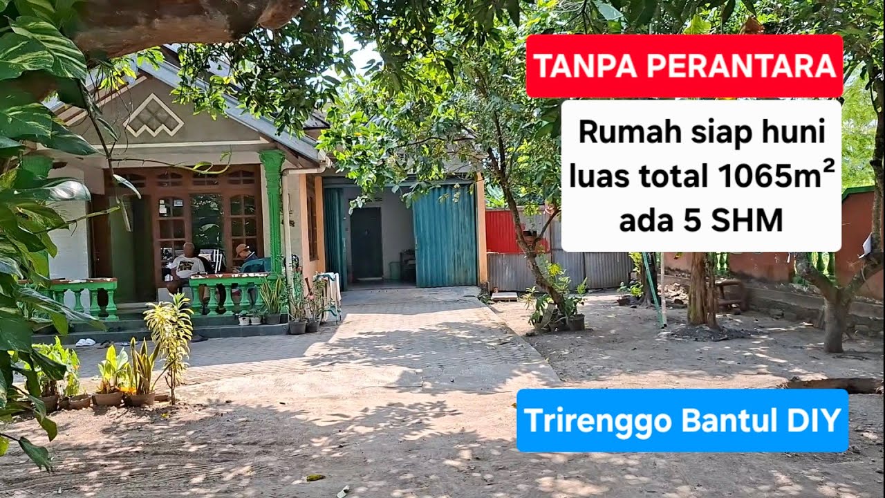 Dijual TANPA PERANTARA rumah siap huni.Lokasi Trirenggo, Bantul, DIY.Total luas 1055m².ada 5 SHM