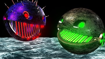 PACMAN & MS-PACMAN VS SPIKY MONSTER PACMAN VS ROBOT PACMAN