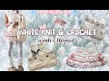 White knit  crochet  winter themed  miffy bag fur vest mini skirt knit hand warmers