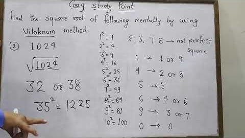 Square root by viloknam method (vedic math)