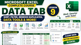 Excel Data Tab in Urdu | Sort, Filter, Remove Duplicates & Flash Fill | Lesson 9