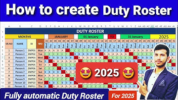 How to create Duty Roster 🤩 2025 🤩|| How to create Shift Schedule || #dutyroster #shiftschedule