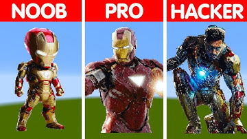 NOOB vs PRO vs HACKER Minecraft Pixel art – Iron Man