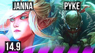 JANNA & Xayah vs PYKE & Twitch (SUP) | 4/2/16, 800+ games | BR Grandmaster | 14.9