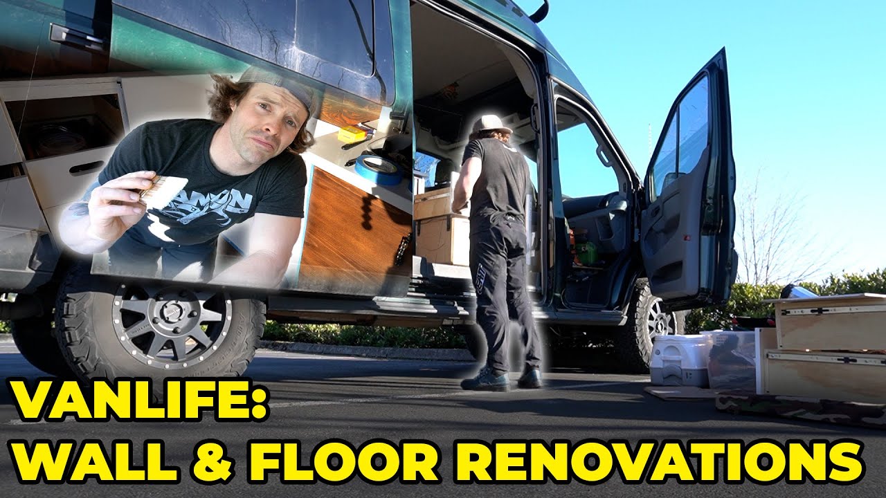Camper Van Remodel- Painting Walls and Refinishing the Floor | Old Camper Van Remodel and Repair