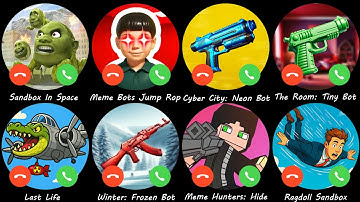 Sandbox In Space,Last Life,Winter: Frozen Bot,Meme Hunters: Hide,Ragdoll Sandbox,The Room: Tiny Bot?