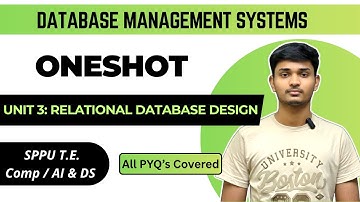 DBMS | Unit 3 | Relational Database Design | SPPU T.E. Comp / AI & DS | ONESHOT