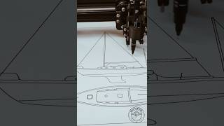 Yawl ⛵ A Classic Sailboat Drawn by a Pen Plotter! #Shorts