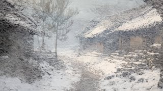 The sound of a fierce snowstorm engulfed a mountain village┇The wind howled and the snow blew