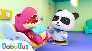 Nursery Rhymes | Doctor Panda Cures Baby Dinosaur's Toothache | Doctor Cartoon | Kids Songs | BabyB