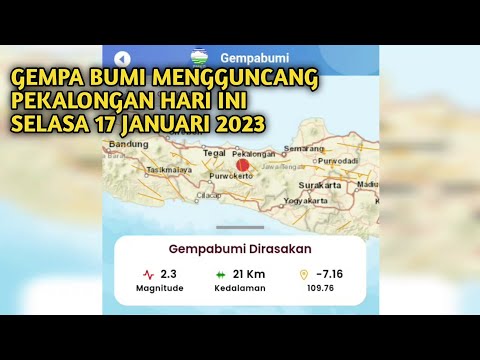 Gempa bumi hari ini, getaran gempa hari ini mengguncang pekalongan 17 Januari 2023