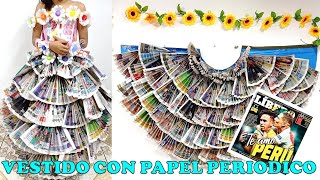 INCREÍBLE IDEA 😍👗Vestido de reciclaje ♻️ hecho con Abanicos de Papel Periódico📰 - paper dress making