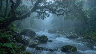 Rainy Forest River Sounds, Peaceful River & Rain Ambience for Deep Sleep, Relaxation & Study