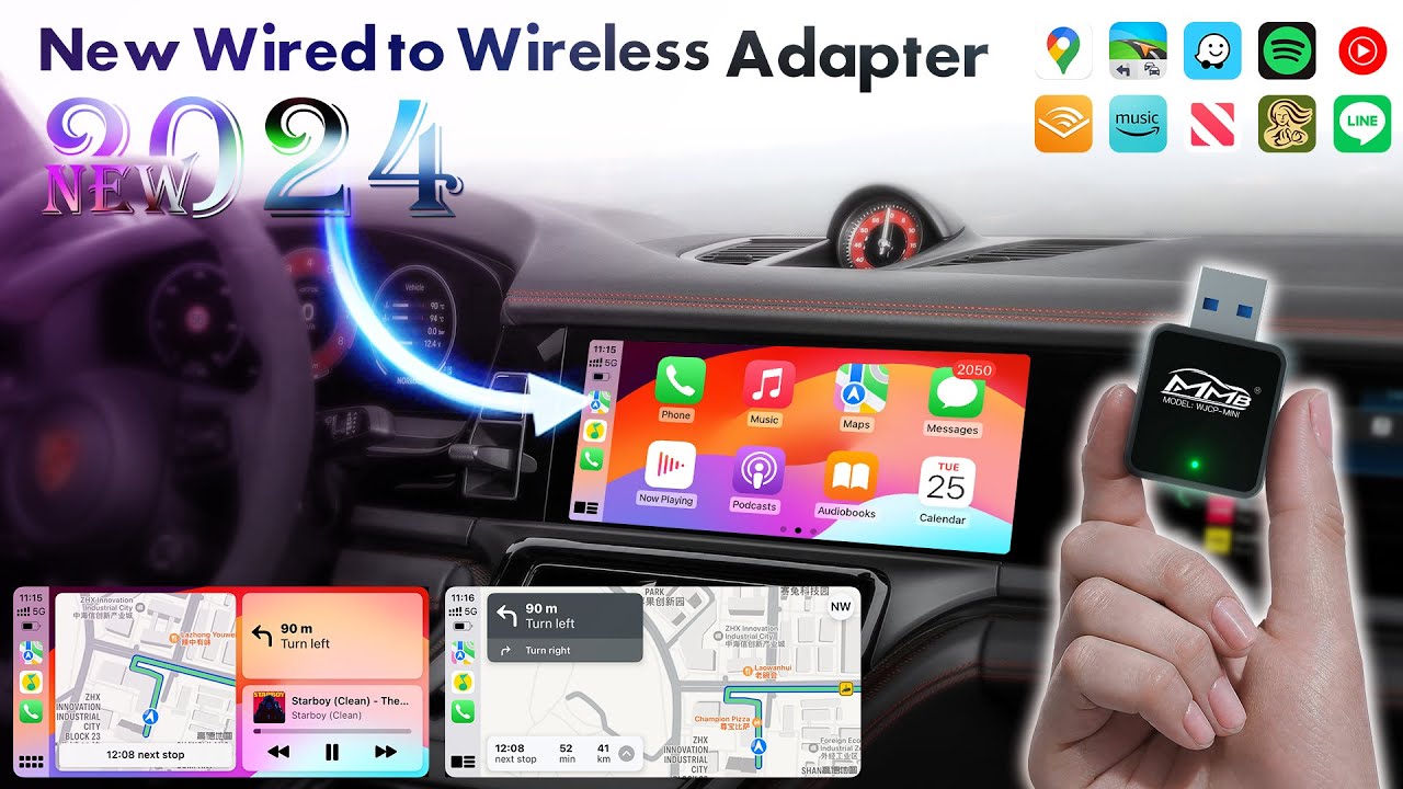 MMB Adattatore Wireless CarPlay & Android per Auto - Supporta Netflix/YouTube, Video Box Multimediale, Dongle per Apple, Aggiornamento 2024 per CarPlay Cablata in Fabbrica MMB Adattatore Wireless CarPlay & Android per Auto - Supporta Netflix/YouTube, Video Box Multimediale, Dongle per Apple, Aggiornamento 2024 per CarPlay Cablata in Fabbrica