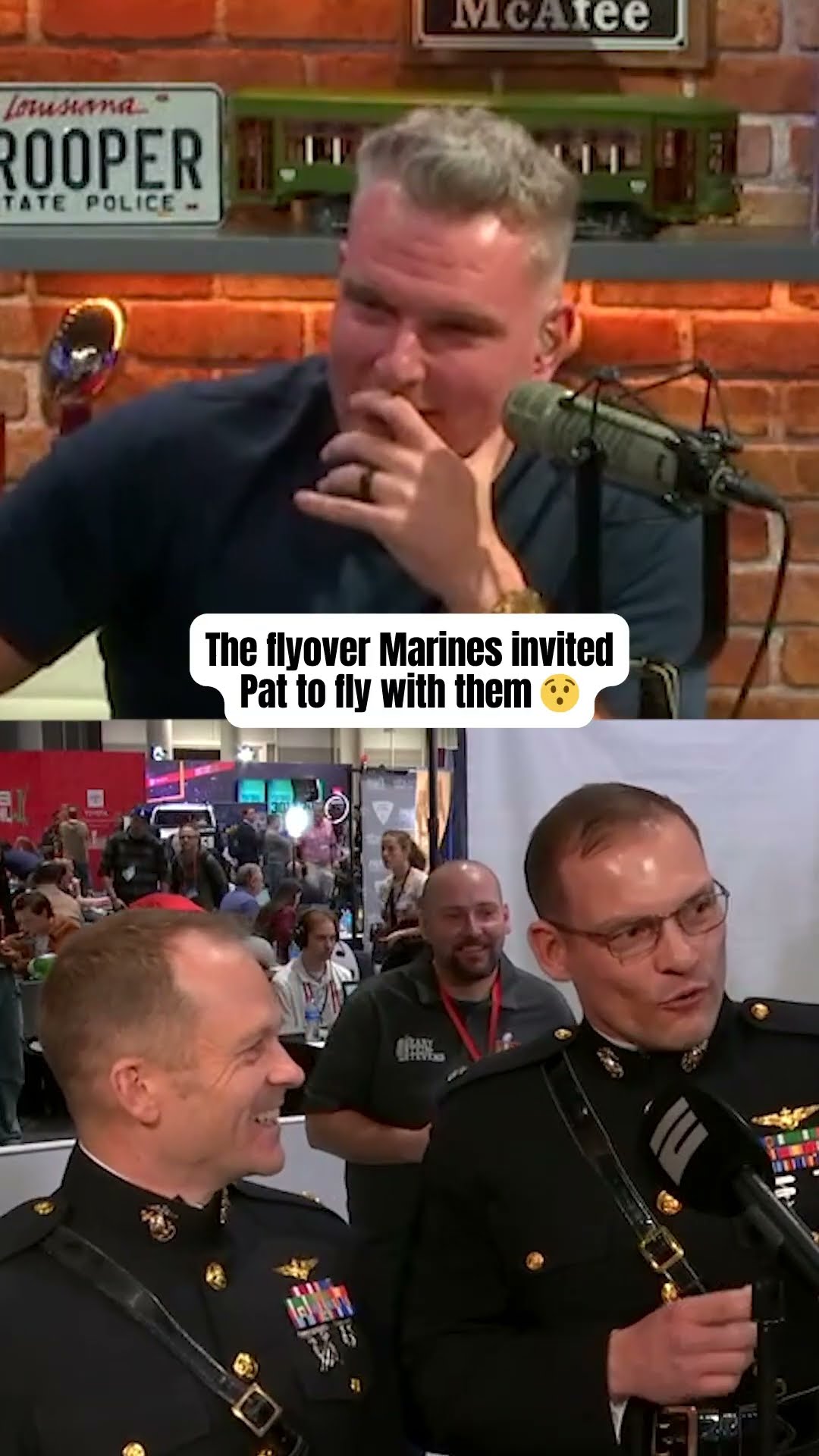 The Super Bowl flyover Marines invited Pat McAfee to come fly with them ?