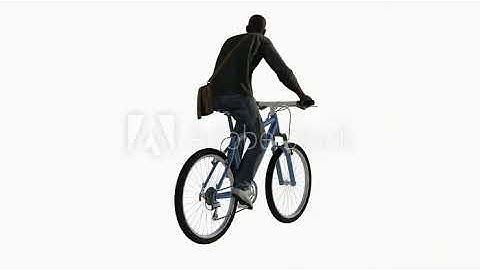 3d render green screen chroma key animation isolated African man riding a bicycle from the angle of
