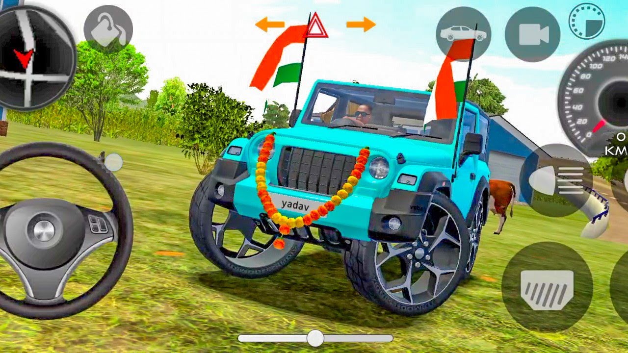 MAHINDRA THAR MODIFIED GAME CARS SIMULATOR 3D ( GADI WALA GAME)( SONG) CARTOON WALA GAME 🎮 MODIFIED