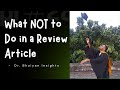 What NOT to Do in a Review Article