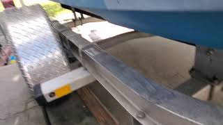 How to clean the stains on the aluminum trailer.