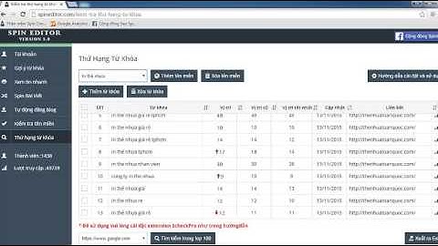 Kiểm tra và quản lý thứ hạng từ khóa với Spineditor