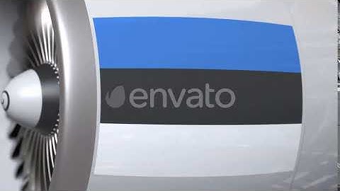 Flag of Estonia on Airplane Tourbine Engine | Motion Graphics - Envato elements