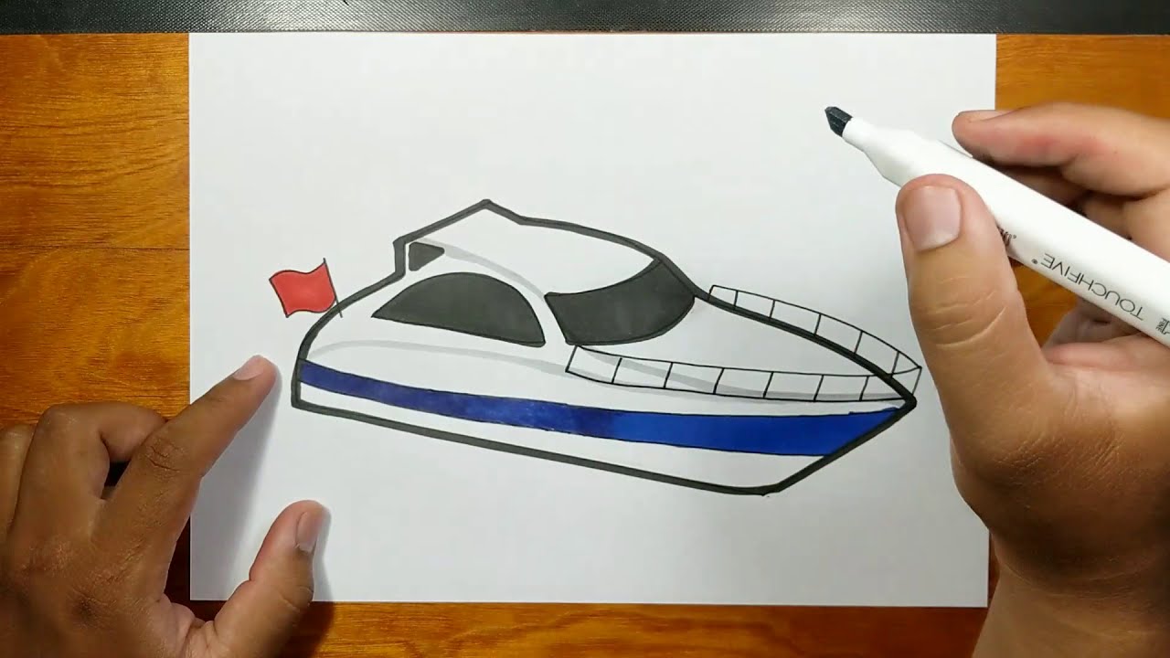 How to Draw a Speedboat - Easy Drawing Tutorial For Kids