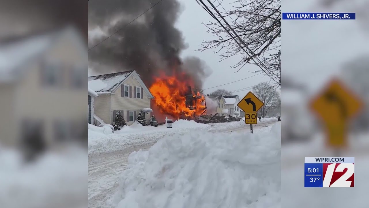 Mother runs into burning house to save child after explosion