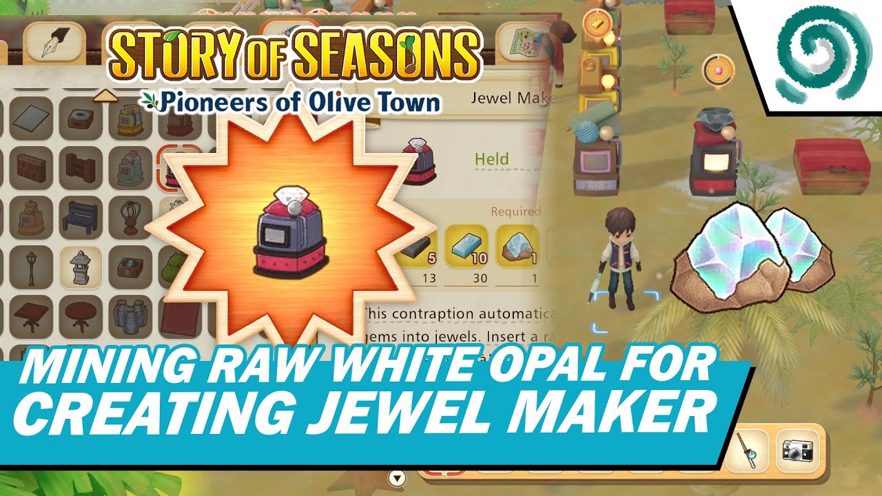 Mining Raw White Opal for Creating Jewel Maker | Story of Seasons: Pioneers of Olive Town