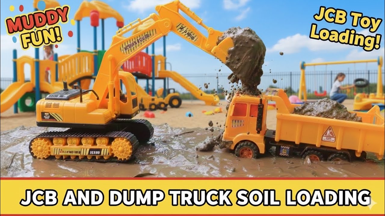 JCB toy car loading | kids video | kids toy adventure | USA kids toy | JCB | Loading Soil for Kids