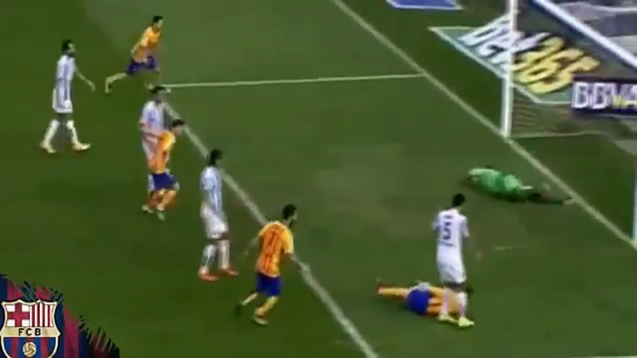 Messi Amazing Volley Goal - Malaga vs Barcelona 1-2 (La Liga) 2016