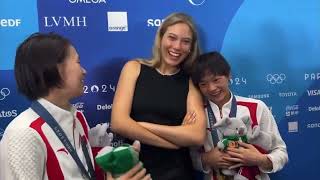 Quan Hongchan & Chen Yuxi Surprised By Gu Ailings Press Conference Visitparis 2024Olympicsdiving