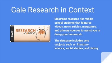 Info 244- User Guide Tutorial Gale Research in Context Database