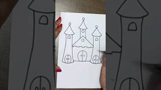 castle drawing 🏰 // how to draw castle easy 🏰 #shorts #drawing #easydrawing #castle