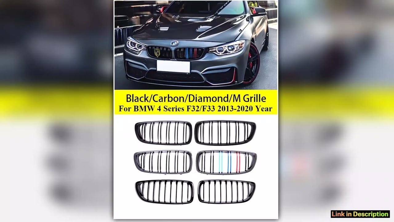 Front Bumper Kidney Gloss Black Carbon Chrome Grill Refiti M Color Grille Cover For BMW 4 Series F3
