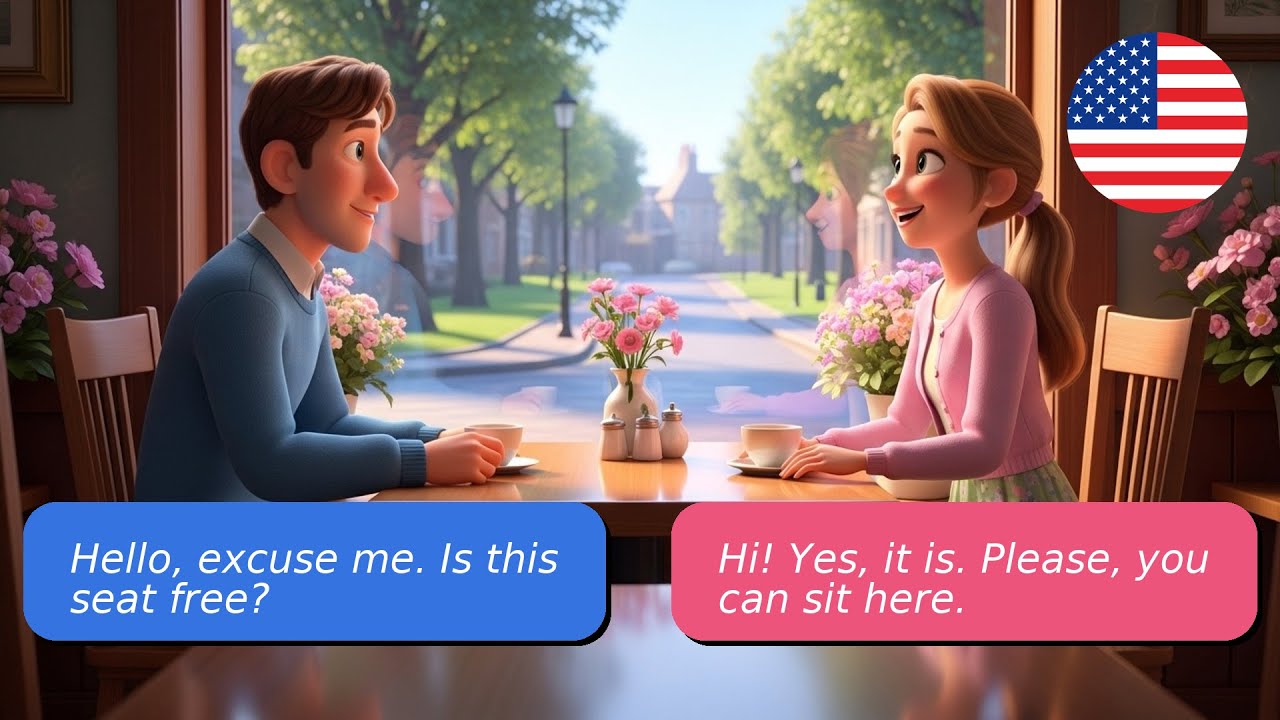 В кафе|Разговоры на английском для практики разговорной речи |  История на английском языке для начи