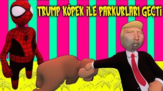 Trump Köpeğe Bindi Parkurları Geçti | Human Fall Flat